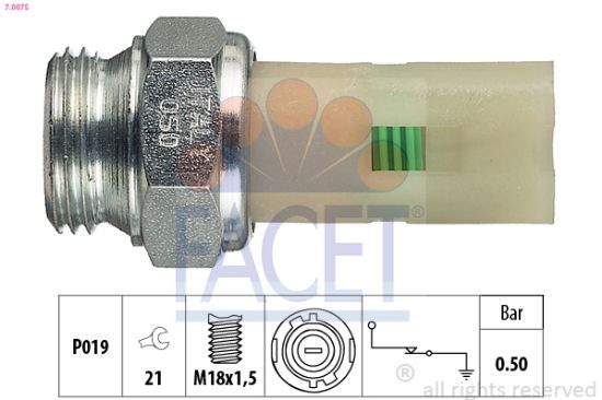 Obrázok Olejový tlakový spínač FACET Made in Italy - OE Equivalent 70075