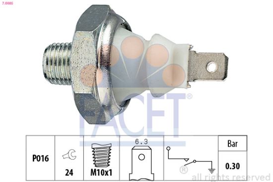 Obrázok Olejový tlakový spínač FACET Made in Italy - OE Equivalent 70085