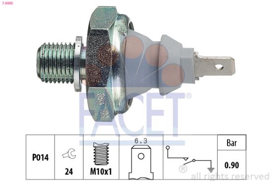 Obrázok Olejový tlakový spínač FACET Made in Italy - OE Equivalent 70095