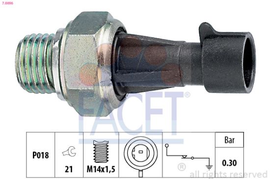 Obrázok Olejový tlakový spínač FACET Made in Italy - OE Equivalent 70096