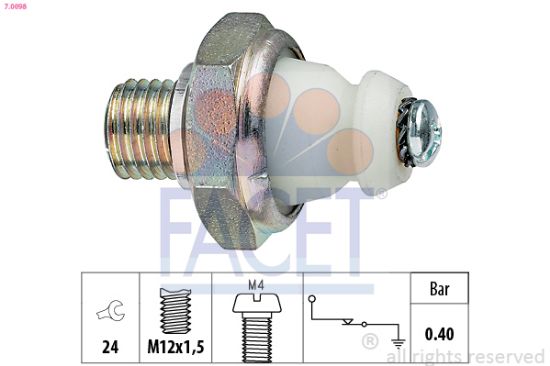Obrázok Olejový tlakový spínač FACET Made in Italy - OE Equivalent 70098