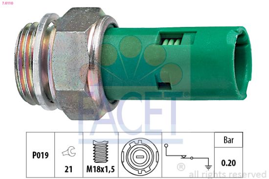 Obrázok Olejový tlakový spínač FACET Made in Italy - OE Equivalent 70110