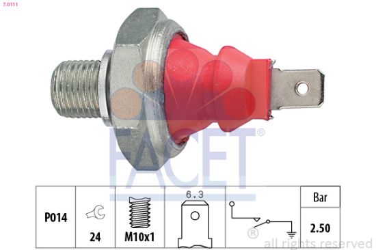 Obrázok Olejový tlakový spínač FACET Made in Italy - OE Equivalent 70111