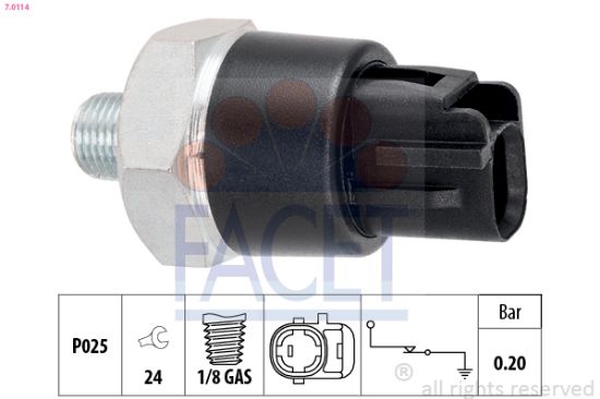 Obrázok Olejový tlakový spínač FACET Made in Italy - OE Equivalent 70114