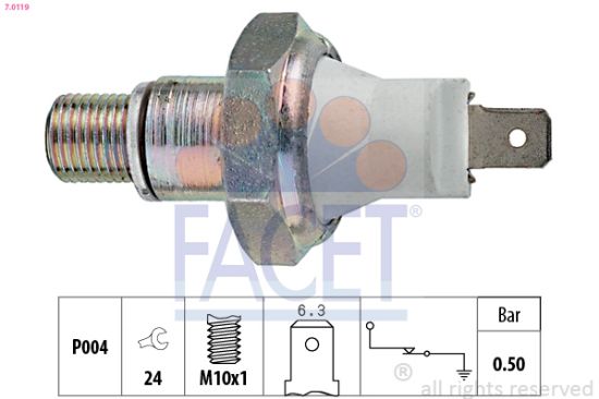 Obrázok Olejový tlakový spínač FACET Made in Italy - OE Equivalent 70119