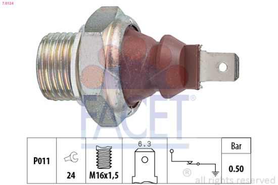 Obrázok Olejový tlakový spínač FACET Made in Italy - OE Equivalent 70124