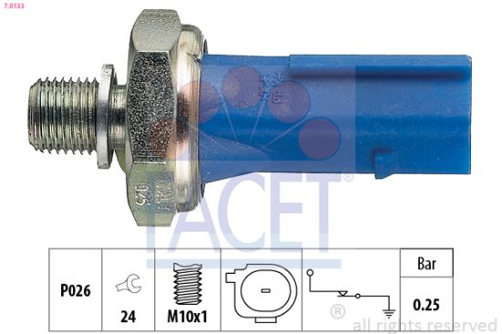 Obrázok Olejový tlakový spínač FACET Made in Italy - OE Equivalent 70133