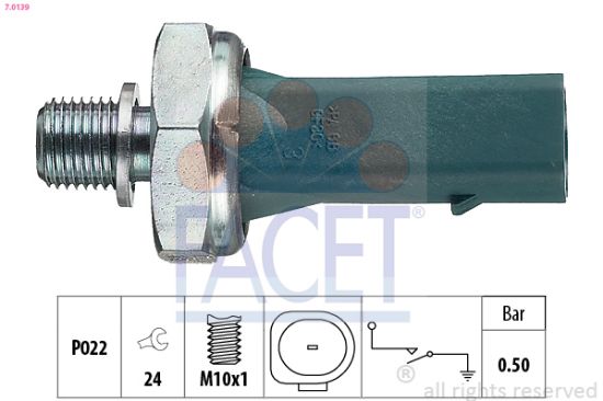 Obrázok Olejový tlakový spínač FACET Made in Italy - OE Equivalent 70139
