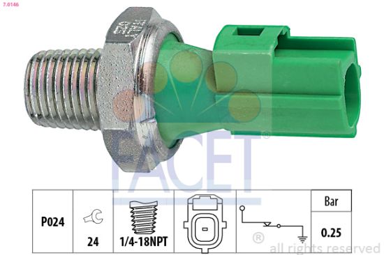 Obrázok Olejový tlakový spínač FACET Made in Italy - OE Equivalent 70146