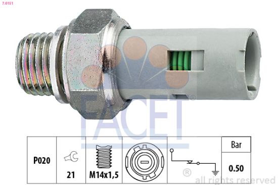 Obrázok Olejový tlakový spínač FACET Made in Italy - OE Equivalent 70151