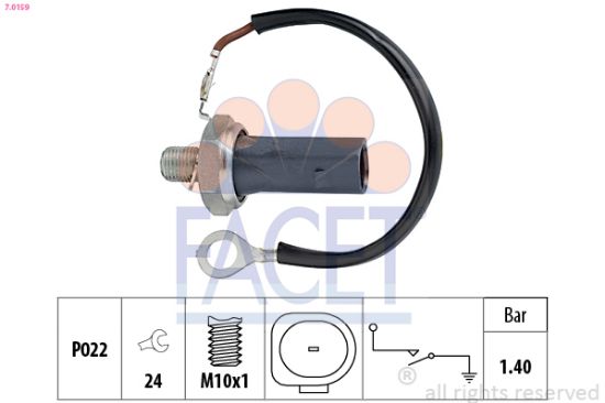 Obrázok Olejový tlakový spínač FACET Made in Italy - OE Equivalent 70159