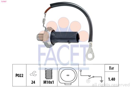 Obrázok Olejový tlakový spínač FACET Made in Italy - OE Equivalent 70167