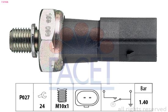 Obrázok Olejový tlakový spínač FACET Made in Italy - OE Equivalent 70168