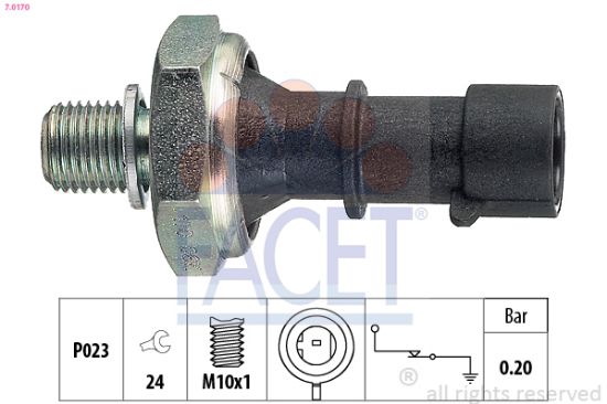 Obrázok Olejový tlakový spínač FACET Made in Italy - OE Equivalent 70170