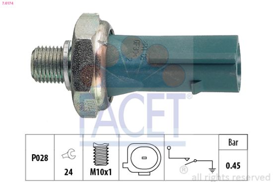 Obrázok Olejový tlakový spínač FACET Made in Italy - OE Equivalent 70174