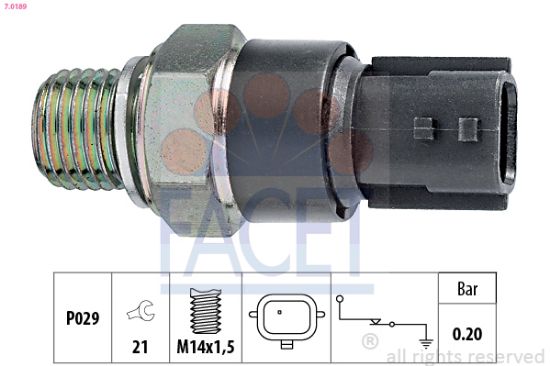 Obrázok Olejový tlakový spínač FACET Made in Italy - OE Equivalent 70189