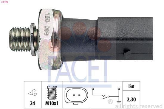 Obrázok Olejový tlakový spínač FACET Made in Italy - OE Equivalent 70190