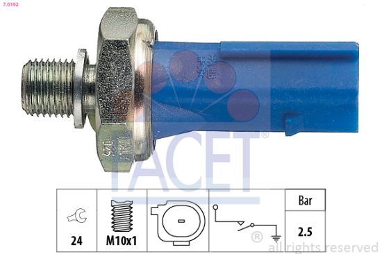 Obrázok Olejový tlakový spínač FACET Made in Italy - OE Equivalent 70192