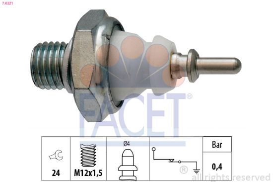 Obrázok Olejový tlakový spínač FACET Made in Italy - OE Equivalent 70221