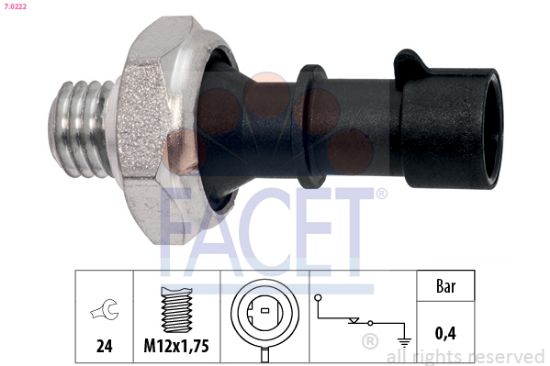 Obrázok Olejový tlakový spínač FACET Made in Italy - OE Equivalent 70222