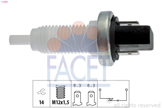 Obrázok Spínač brzdových svetiel FACET Made in Italy - OE Equivalent 71001