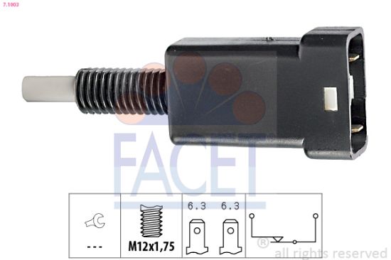 Obrázok Spínač brzdových svetiel FACET Made in Italy - OE Equivalent 71003