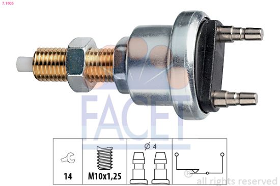 Obrázok Spínač brzdových svetiel FACET Made in Italy - OE Equivalent 71006