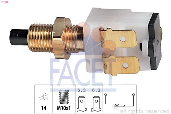 Obrázok Spínač brzdových svetiel FACET Made in Italy - OE Equivalent 71008