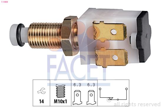 Obrázok Spínač brzdových svetiel FACET Made in Italy - OE Equivalent 71009