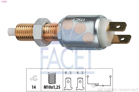 Obrázok Spínač brzdových svetiel FACET Made in Italy - OE Equivalent 71025