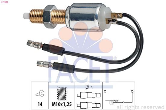 Obrázok Spínač brzdových svetiel FACET Made in Italy - OE Equivalent 71028