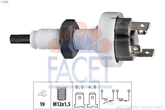 Obrázok Spínač brzdových svetiel FACET Made in Italy - OE Equivalent 71049