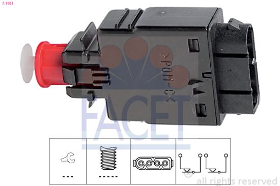 Obrázok Spínač brzdových svetiel FACET Made in Italy - OE Equivalent 71072