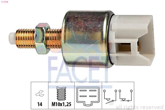 Obrázok Spínač brzdových svetiel FACET Made in Italy - OE Equivalent 71119