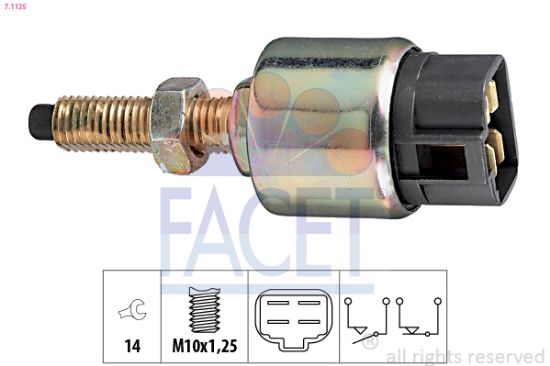 Obrázok Spínač brzdových svetiel FACET Made in Italy - OE Equivalent 71125