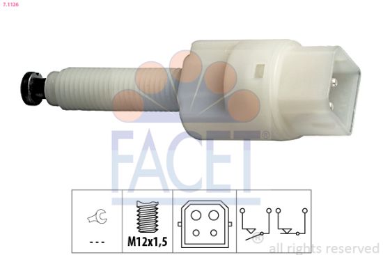 Obrázok Spínač brzdových svetiel FACET Made in Italy - OE Equivalent 71126