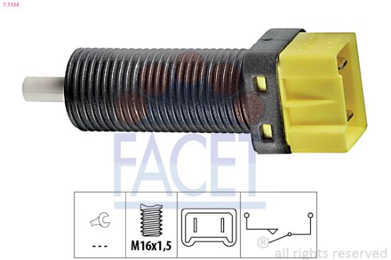 Obrázok Spínač ovládania spojky (pre tempomat) FACET Made in Italy - OE Equivalent 71134