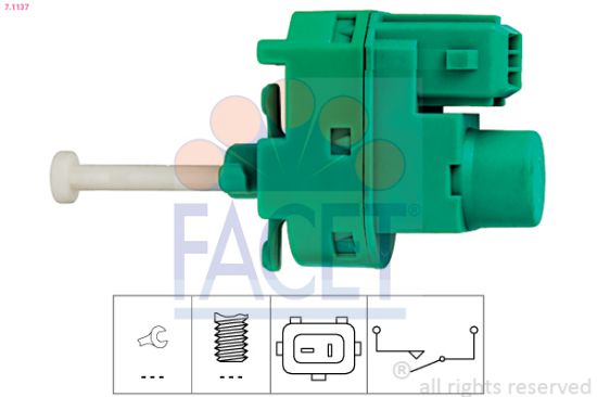Obrázok Spínač brzdových svetiel FACET Made in Italy - OE Equivalent 71137