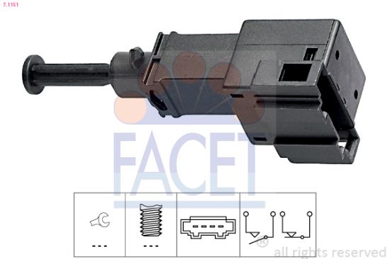 Obrázok Spínač brzdových svetiel FACET Made in Italy - OE Equivalent 71151