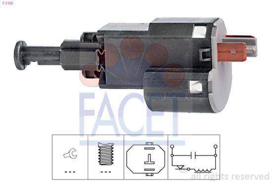 Obrázok Spínač brzdových svetiel FACET Made in Italy - OE Equivalent 71155