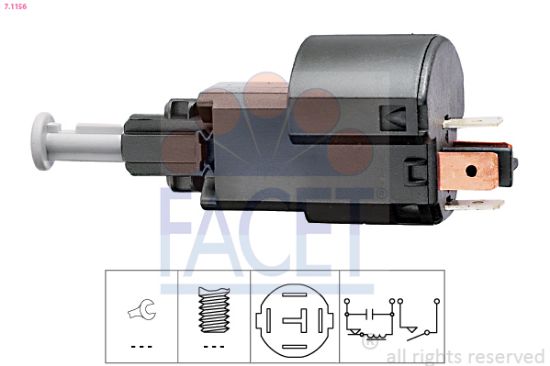 Obrázok Spínač brzdových svetiel FACET Made in Italy - OE Equivalent 71156