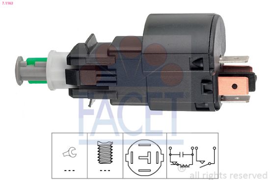 Obrázok Spínač brzdových svetiel FACET Made in Italy - OE Equivalent 71163