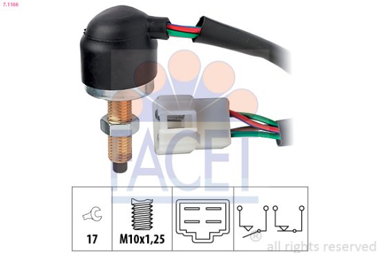Obrázok Spínač brzdových svetiel FACET Made in Italy - OE Equivalent 71166