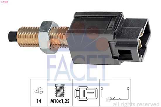 Obrázok Spínač brzdových svetiel FACET Made in Italy - OE Equivalent 71169