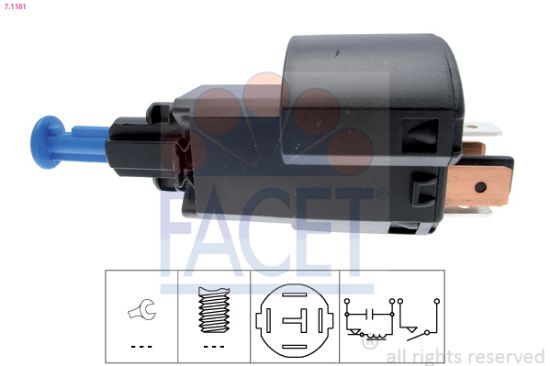 Obrázok Spínač brzdových svetiel FACET Made in Italy - OE Equivalent 71181