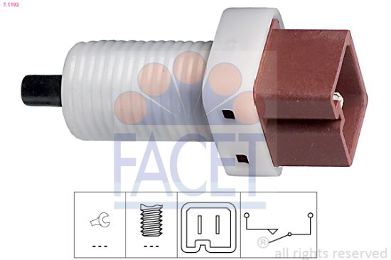 Obrázok Spínač ovládania spojky (pre tempomat) FACET Made in Italy - OE Equivalent 71192