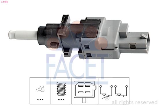 Obrázok Spínač ovládania spojky (pre tempomat) FACET Made in Italy - OE Equivalent 71196