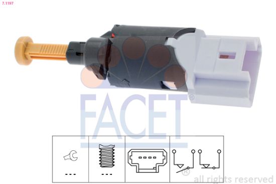 Obrázok Spínač brzdových svetiel FACET Made in Italy - OE Equivalent 71197