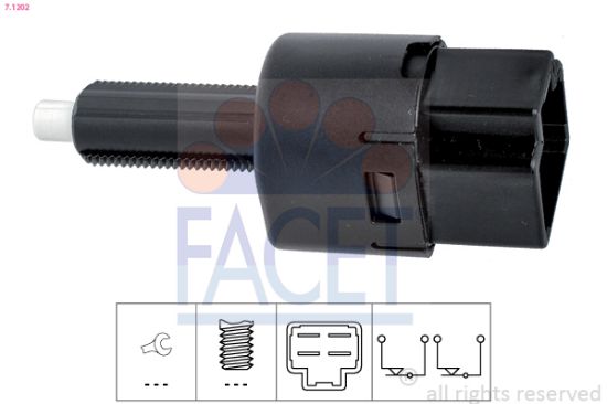 Obrázok Spínač brzdových svetiel FACET Made in Italy - OE Equivalent 71202