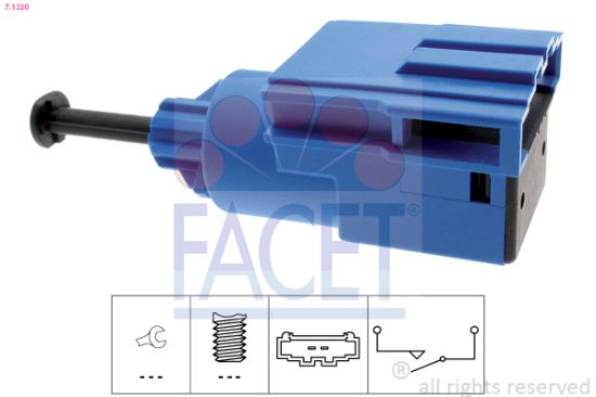 Obrázok Spínač ovládania spojky (pre tempomat) FACET Made in Italy - OE Equivalent 71220
